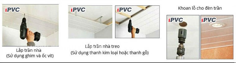 Tiến hành lắp đặt lên tường, trần 